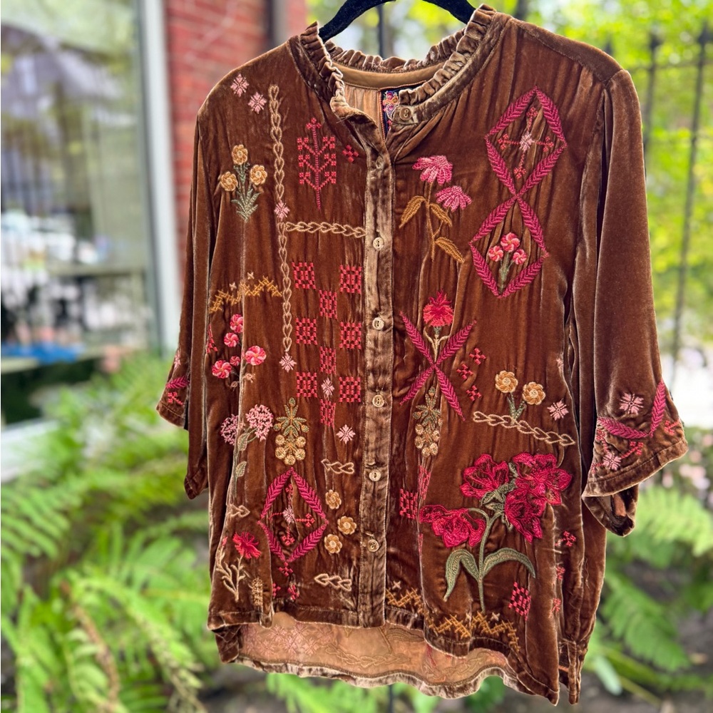 Johnny Was Malaya blouse velvet
